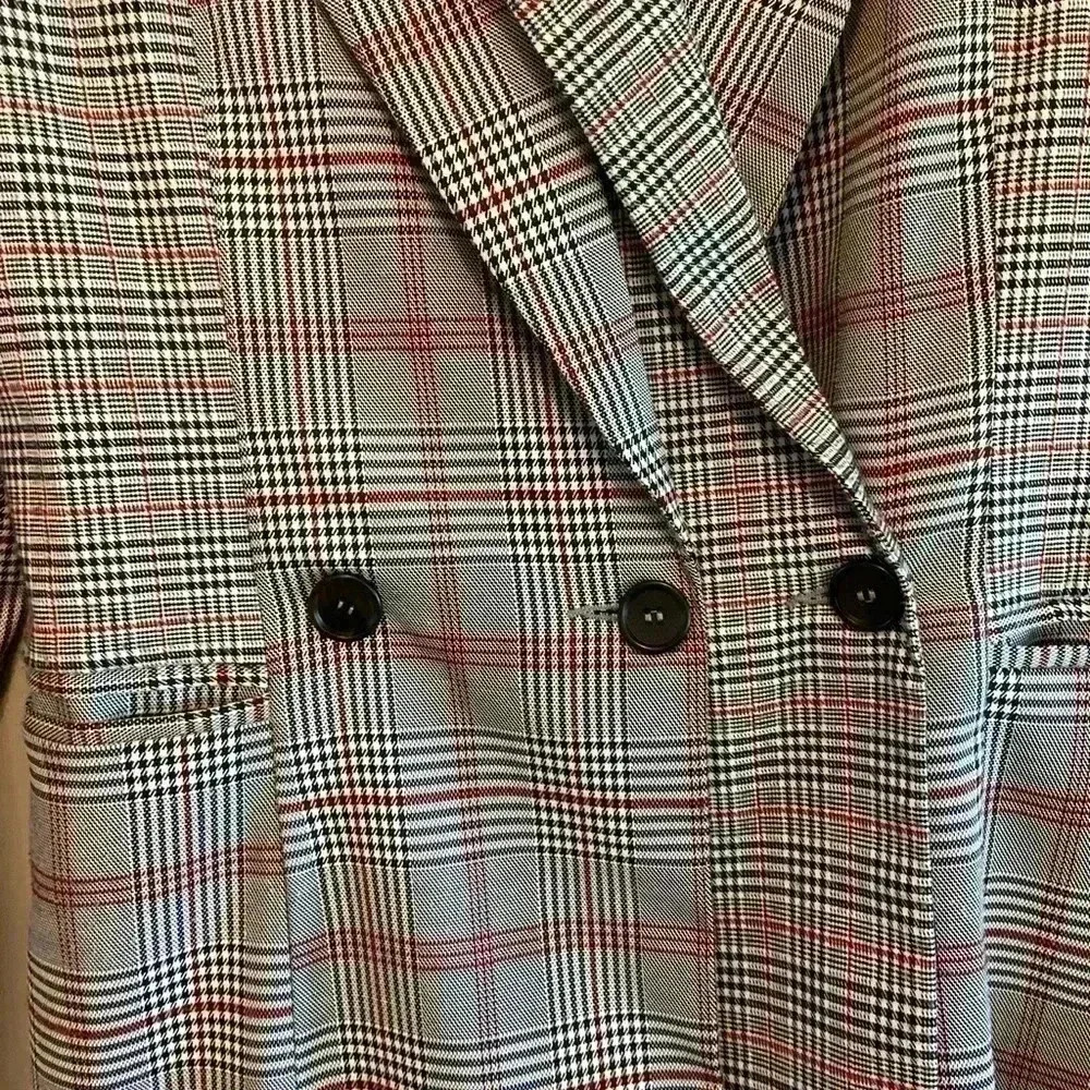 Walter Baker Women's Saundra Plaid Blazer Jacket in Grey Multi Size M Preppy - Picture 9 of 10